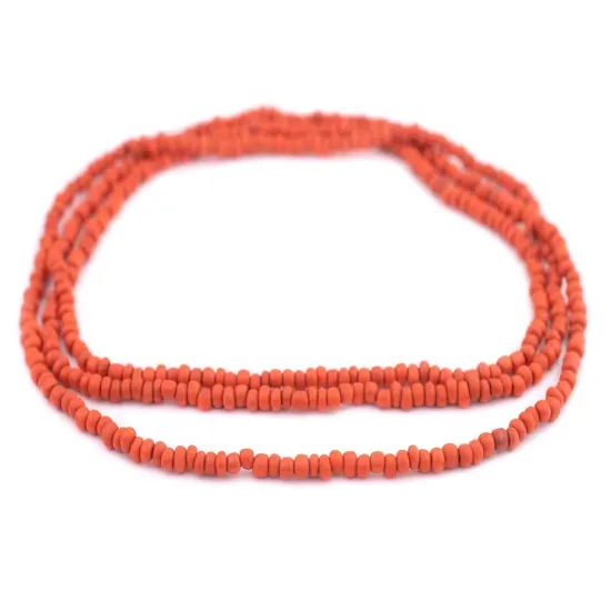 The Bead Chest Papaya Orange Java Glass Seed Beads (4mm, 48" Strand) {3}