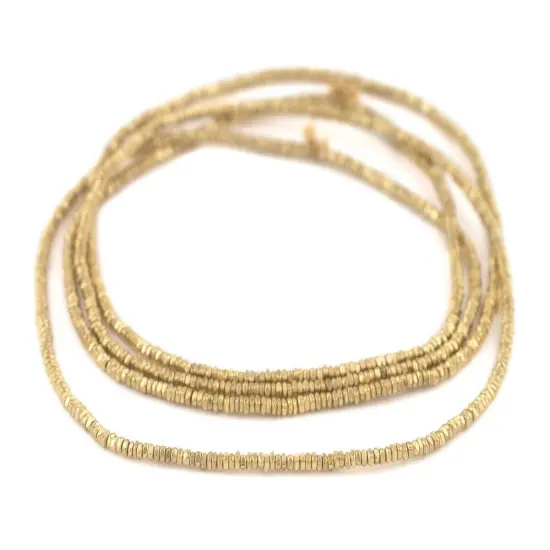 The Bead Chest Gold Faceted Square Heishi Beads (3mm) {3}