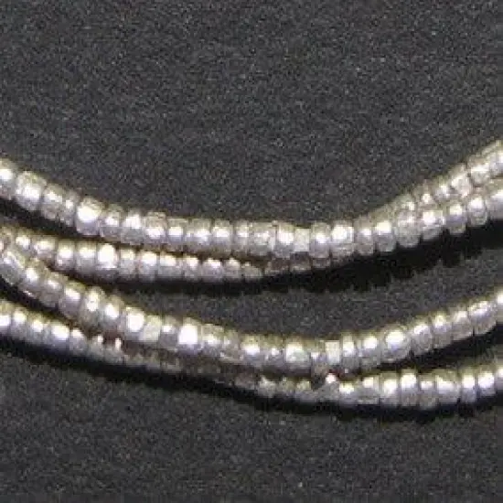 The Bead Chest Silver Heishi Beads &ndash; 1.5mm Ethiopian Metal Spacers, Full Strand for Jewelry MakingI Approximately 450-540 Beads {1}