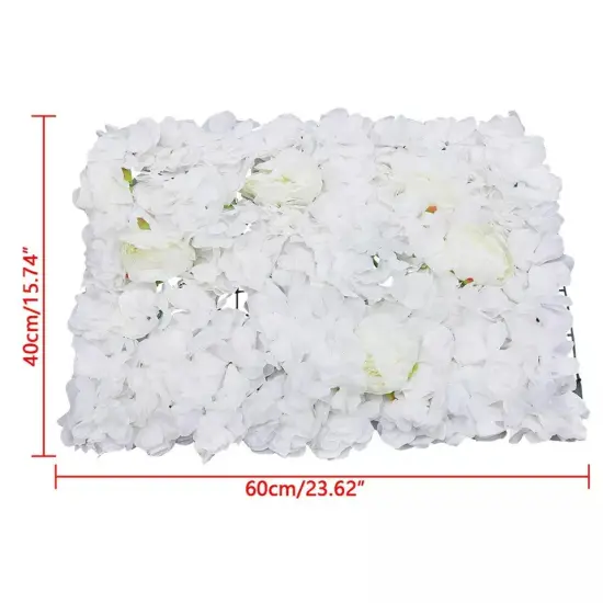 6Pcs Artificial Hydrangea Flower Wall Panels Wedding Party Decor White 60cm*40cm {3}