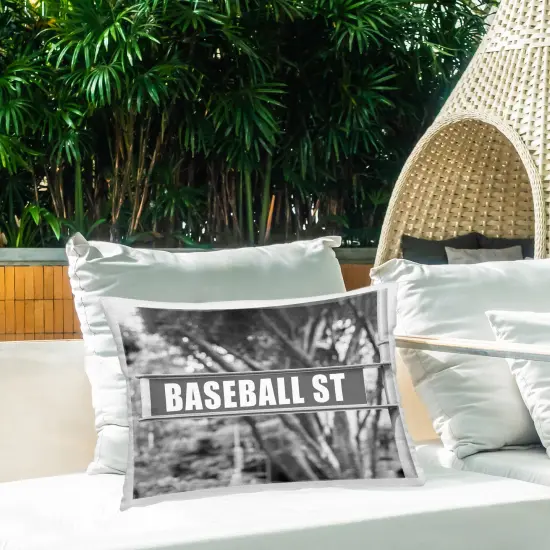 Baseball Street Sign Outdoor Printed Pillow Design by Daphne Polselli, 14 x 7 x 20 {2}