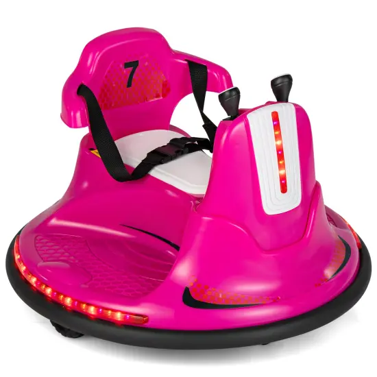 12V Kids Ride On Bumper Car with Remote Control Lights and Music Pink {1}