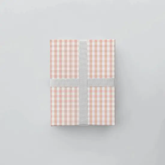Pink Vintage Gingham Gift Wrap {3}