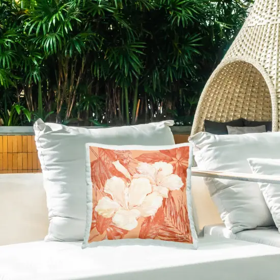 Tropical Hibiscus Bunch Outdoor Printed Pillow Design by Paul Brent, 18 x 7 x 18 {2}