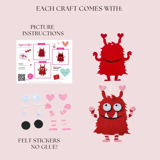 Kids Crafts Valentines Felt Craft Pack {2}