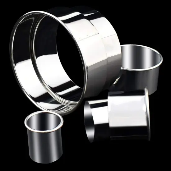 12-Piece Round Cookie Cutter Set - Stainless Steel Baking Molds {6}