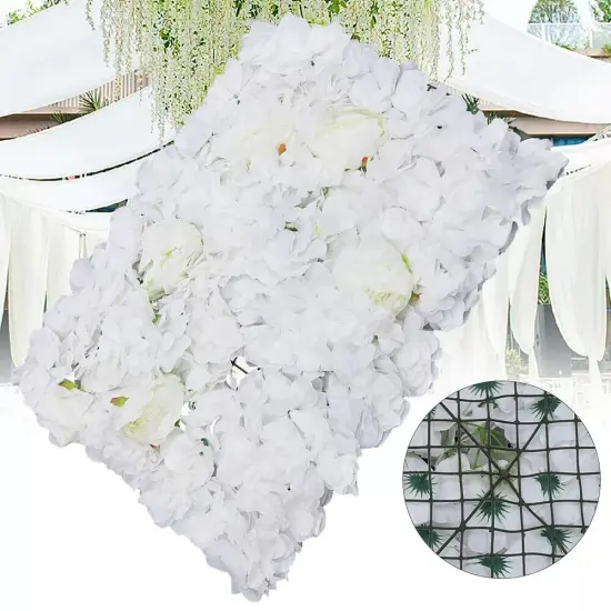 6Pcs Artificial Hydrangea Flower Wall Panels Wedding Party Decor White 60cm*40cm {2}