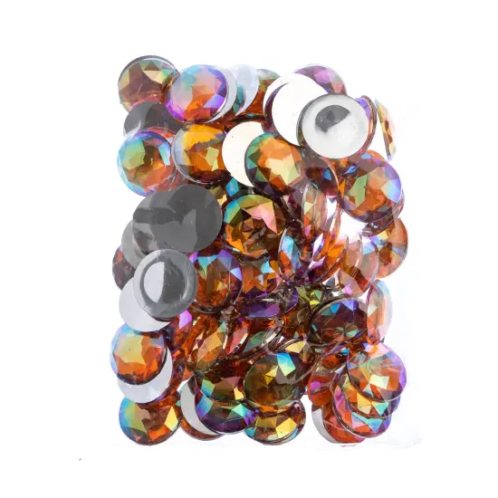 John Bead 25mm Round Acrylic Flat Back Rhinestones, 100pcs Orange AB {4}