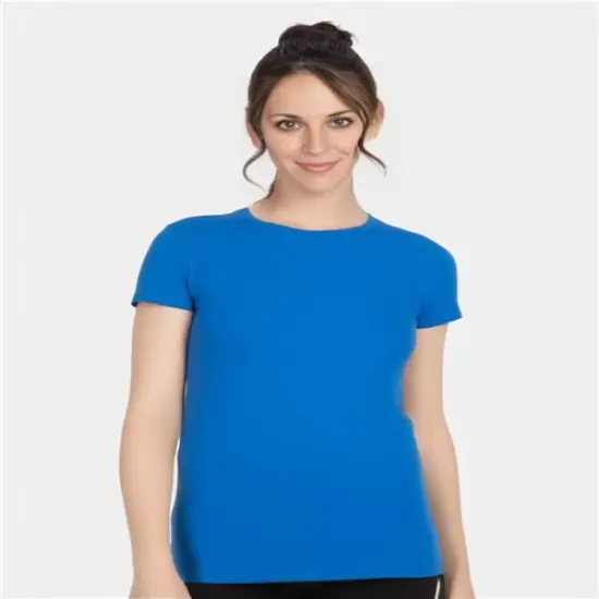 Tultex&reg; Women's Fine Jersey Slim Fit Crew Neck Short Sleeve T-Shirt Royal blue {1}
