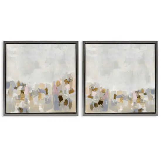 Stupell Industries Gray Subtle Abstract2 pc Framed Floater Canvas Wall Art Set Design by Rachel Springer {1}