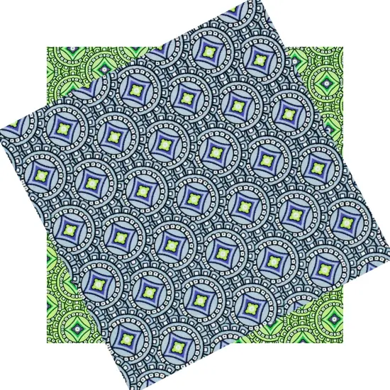 Mosaic Tile Printed Spandex Fabric Green {7}