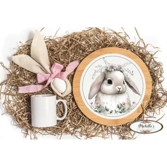 Lop Ear Bunny Easter Round Sign {4}