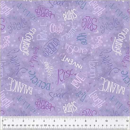Purple Lilac Noteworthy Aspirations 44"/45 Fabric Per Yard {1}