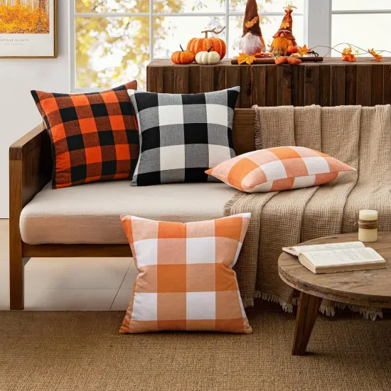 2 Pack of Fall Throw Pillow Covers Decorative - 20 x 20 Inch {4}