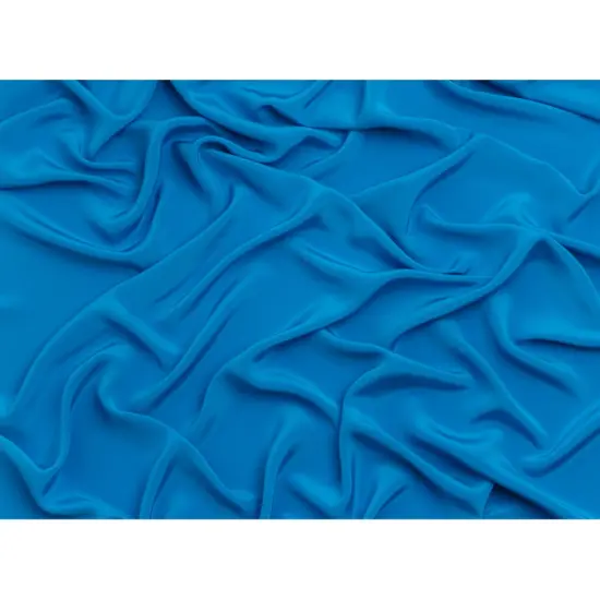 1 Yard Solid Directoire Blue Silk 4 Ply Crepe Ideal Fabric 44" Wide for Wedding Gowns & Blouses {3}
