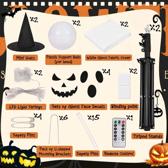 ,Halloweens Ghost Party Decor with Remote Control {4}