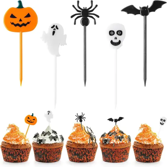 50PCS Halloween Picks Cupcake Toppers {1}