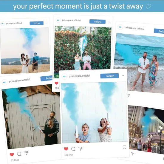 Gender Reveal Confetti Cannon - Biodegradable Powder Cannons Smoke Bomb - Blue 2 Pack - Party Poppers Confetti Popper Shooter for Baby Boy Gender Reveal {4}