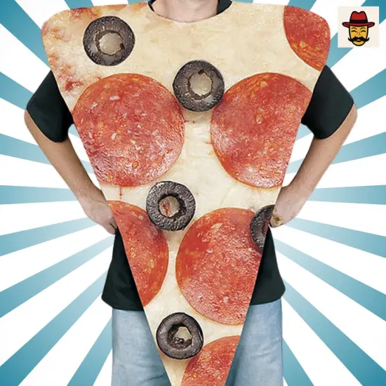 Funny Pizza Slice Costume For Food Themed Halloween Tunic Outfit {4}