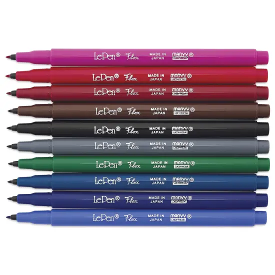 Marvy Uchida LePen Flex Marker - Set of 10, Primary {1}