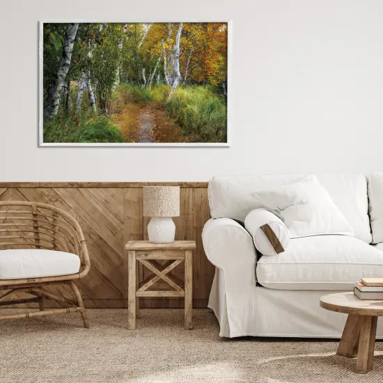 Walk In The Hemlocks Forest Framed Giclee Art Black {8}