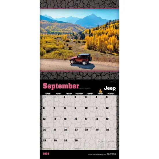 Jeep OFFICIAL | 2026 12 x 24 Inch (Hanging) Monthly Square Wall Calendar | Plastic-Free {4}