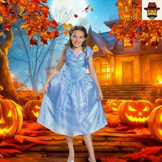 Cinderella Tween Costume Medium Disney Princess Dress with Butterflies {4}