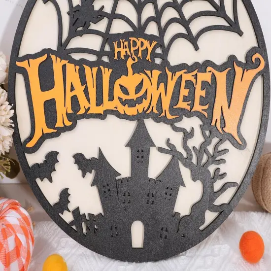 Happy Halloween Wooden Hanging {5}