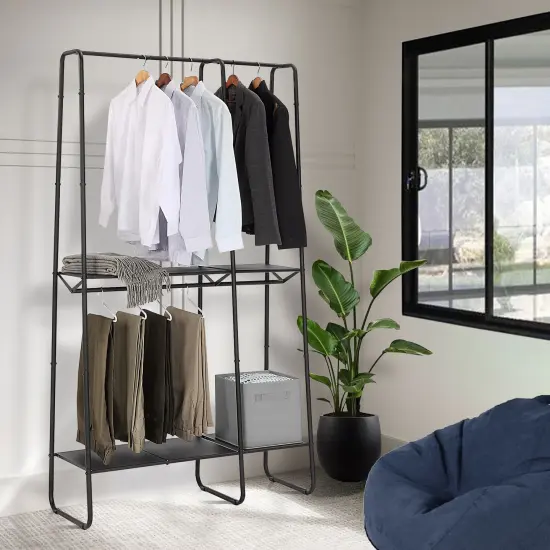 Extra-Large Freestanding Clothing Racks for Hanging Clothes Black {4}