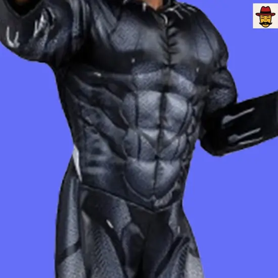 Black Panther Child Costume Padded Jumpsuit Molded Mask Marvel Outfit {3}