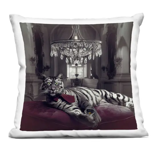 Stupell Industries Luxurious Tiger with Chandelier Indoor Pillow, 18 x 7 x 18 {1}
