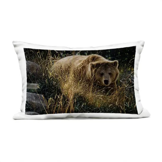 Stupell Industries Crossing Paths Grizzly Bear Outdoor Printed Pillow design by Collin Bogle, 14 x 7 x 20 {1}