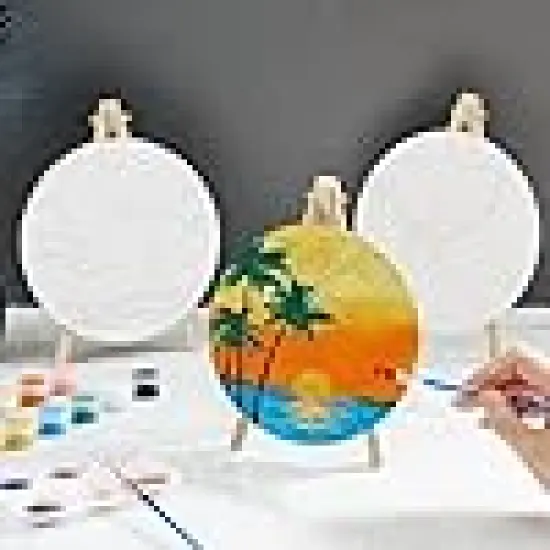 Party Pre Printed Canvas DIY with with Pictures Paints Easels Brushes {4}