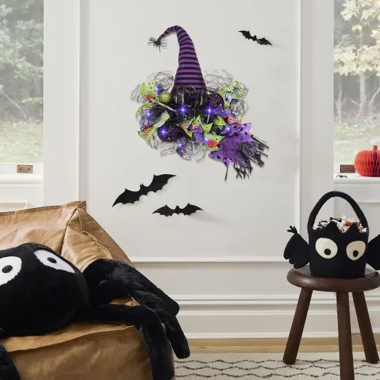 Spooky Halloween Wreath with Lights {5}