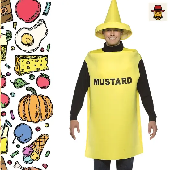 Adult Mustard Costume with Hat Ideal for Group or Couple Parties {6}