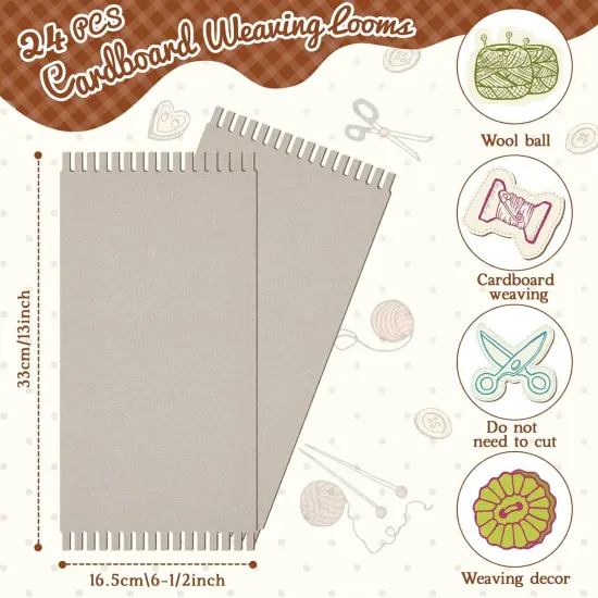6-1/2 x 13 Inch - 24 Pack Cardboard Weaving Looms {2}