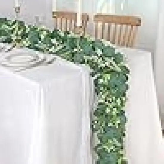 Silver Dollar Eucalyptus Garland with Flowers {2}