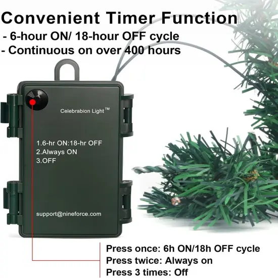 10Ft Pre-lit Christmas Garland with 50 LED Lights- Battery Operated String Light {4}