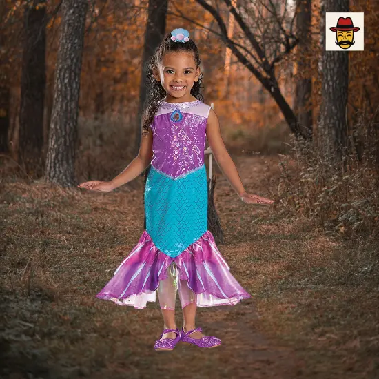 Girls Toddler Classic Ariel Costume Little Mermaid Dress Sea Princess Outfit {2}