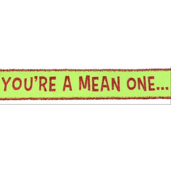 2.5" Your A Mean One Royal Tinsel Ribbon: Lime Green (10 Yards) {2}