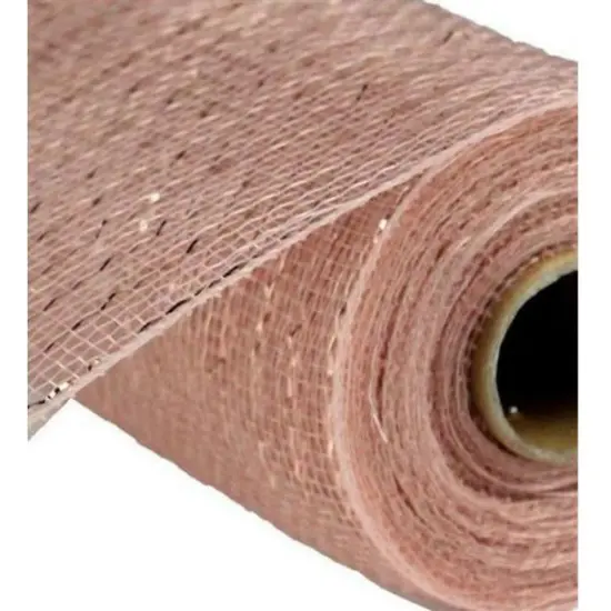 10" Poly Deco Mesh Ribbon: Metallic New Rose Gold w/Foil {2}