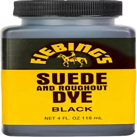 Fiebing's Black Suede Dye (4 oz) - Recolor, Brighten & Restore Suede & Roughout Leather Shoes, Furniture, Purse - Includes Wool Dauber for Easy Application - Flexible When Dry, Won't Crack or Peel Dark Brown {2}