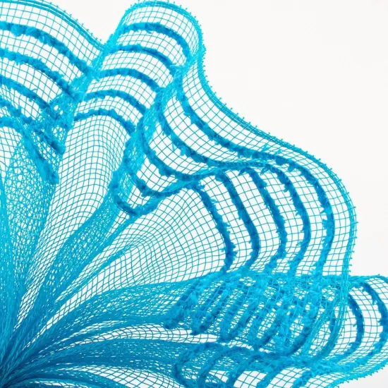 10.25" Drift Border Mesh Ribbon: Turquoise (10 Yards) {3}