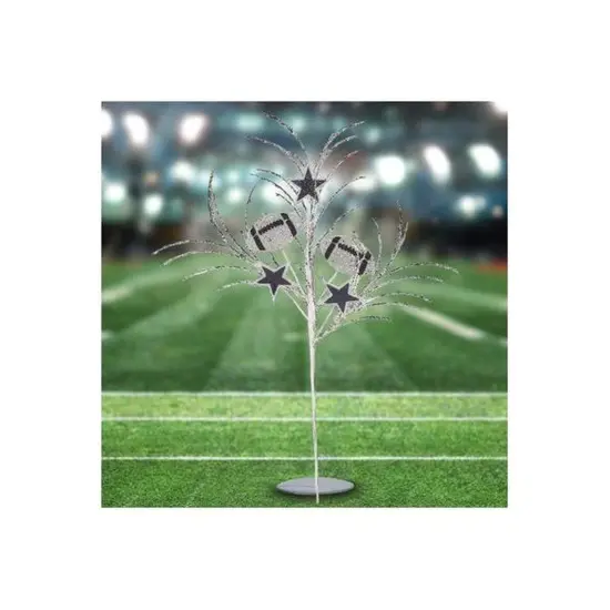 29" Glitter Star and Football Pick: Navy Blue & Silver {4}