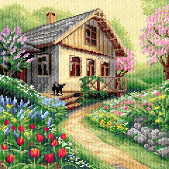 Needlepoint canvas for halfstitch without yarn Spring is Here 3575J {1}