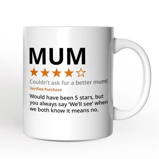 Mum Star Reviewed Mug, Playful Mother Gift {1}