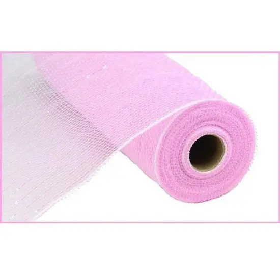 10.5" Poly Mesh Roll Ribbon: Iridescent Pastel Pink Foil {2}
