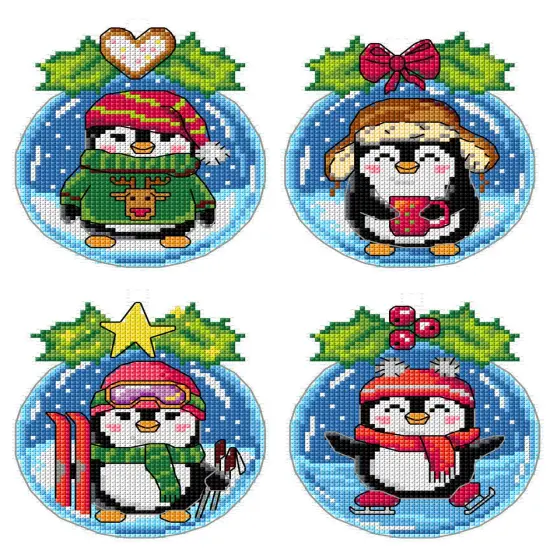 Penguins in a Bauble 206CS Counted Cross-Stitch Kit {1}