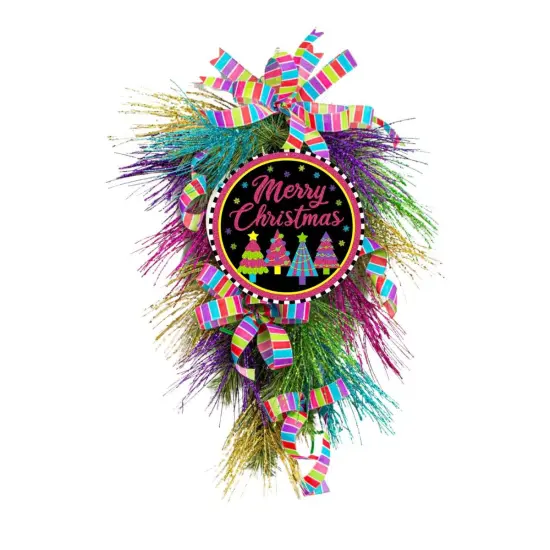 12" Metal Sign: Merry Bright Christmas {3}