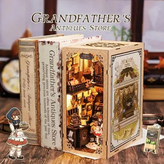 Book Nook Wizardi Miniature - Grandfather's Antique Store Roombox Kit {5}